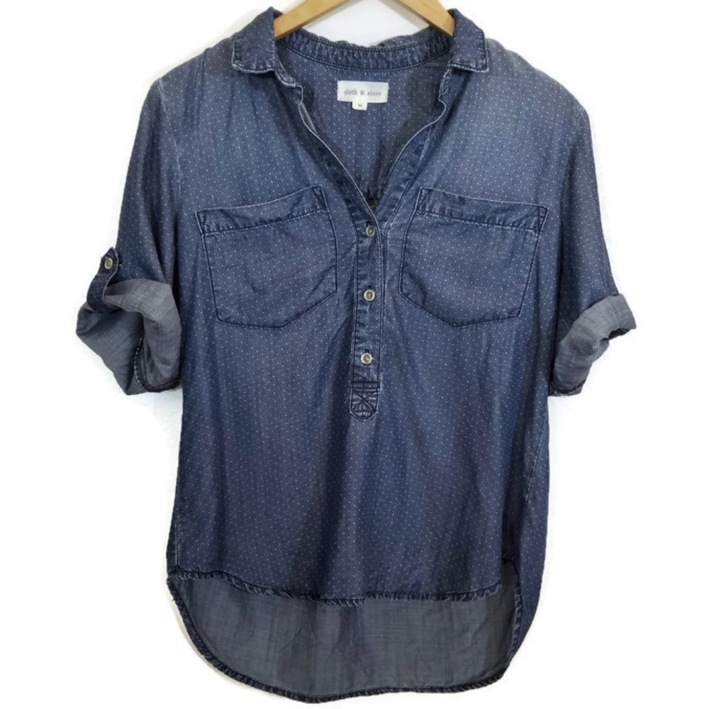 Anthropologie Cloth & Stone Polkadot Chambray